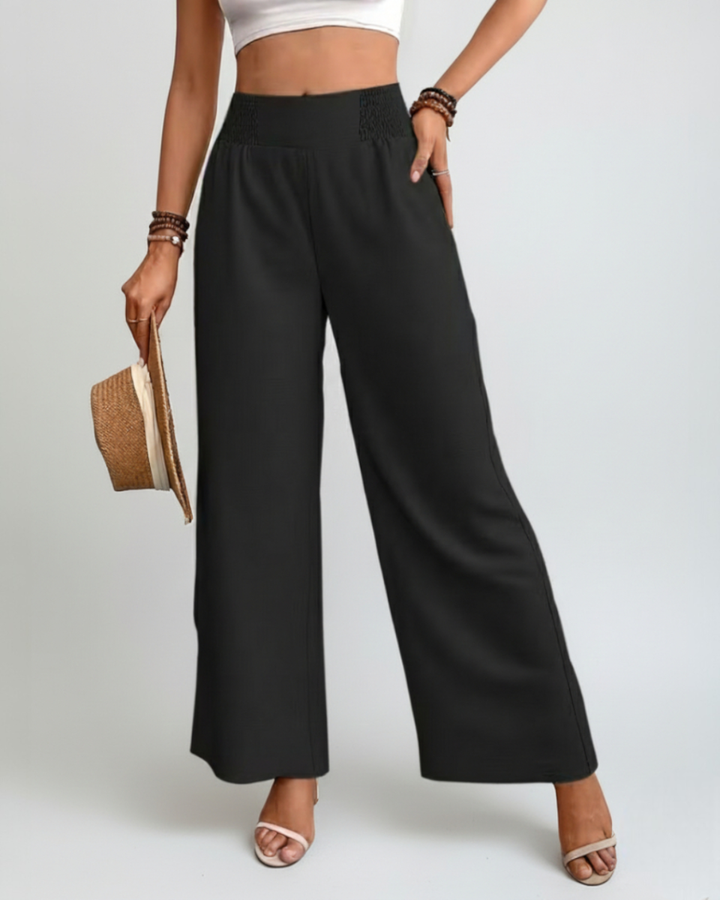 Lina | Wide-Leg Pants with Elastic Waist