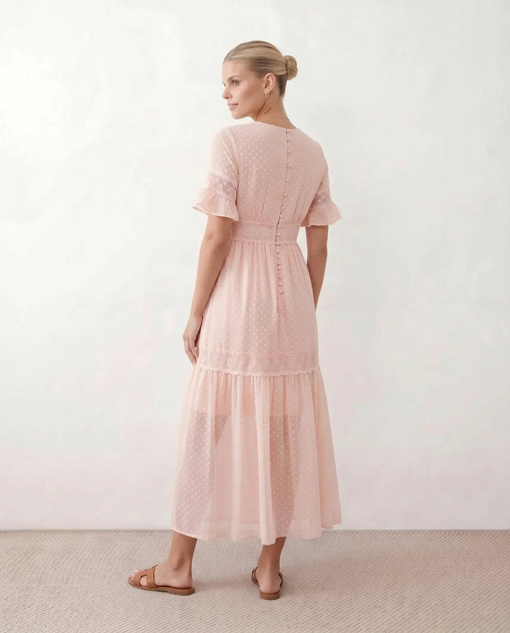 Vera | Polka Dot Empire Waist Maxi Dress
