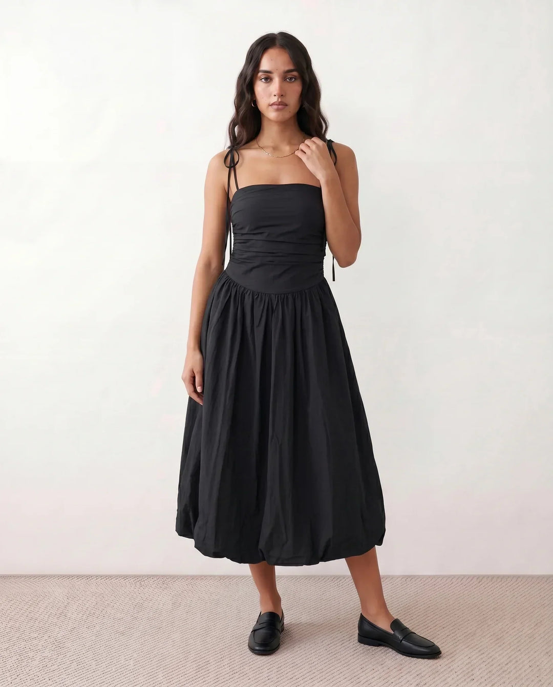 Mabel | Spaghetti Strap Low Back Midi Dress