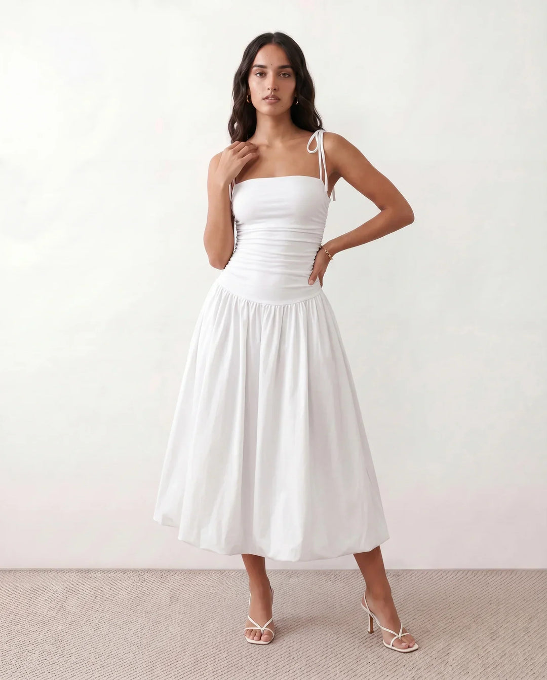 Mabel | Spaghetti Strap Low Back Midi Dress