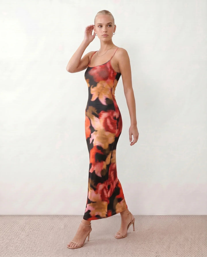 Liana | Spaghetti Strap Low Back Maxi Dress