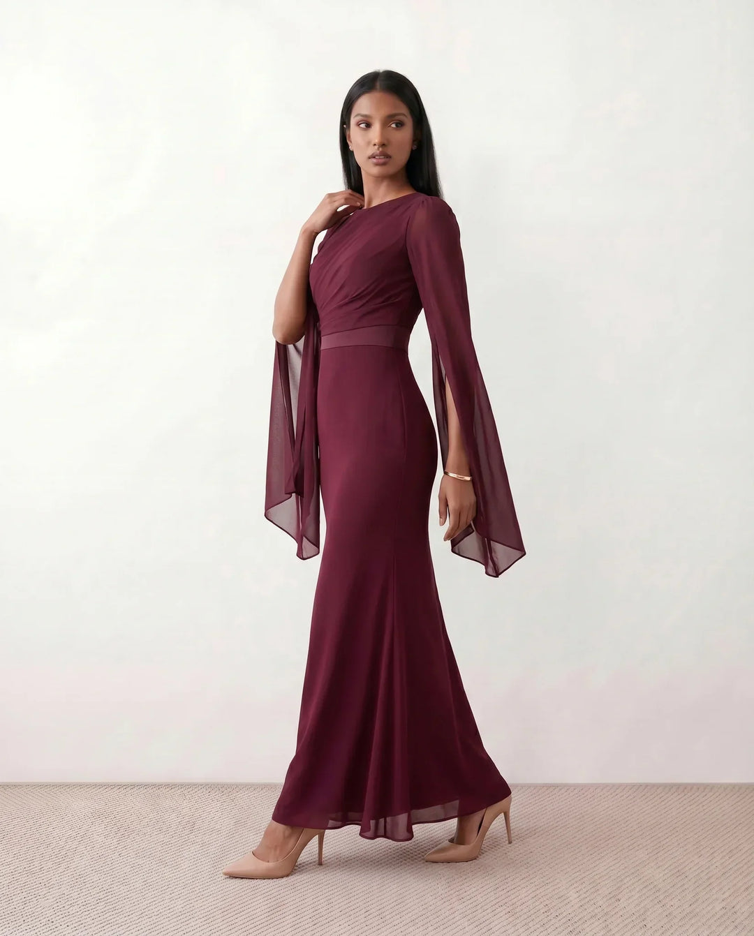 Elin | Lace-Up Mermaid Maxi Dress