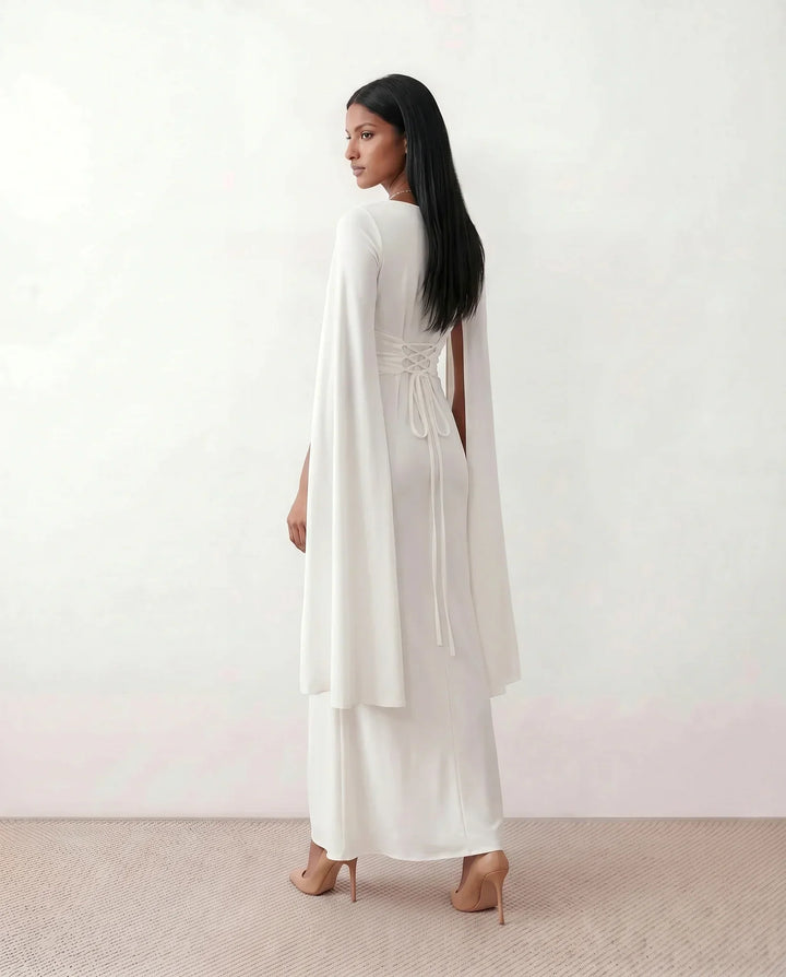 Elin | Lace-Up Mermaid Maxi Dress