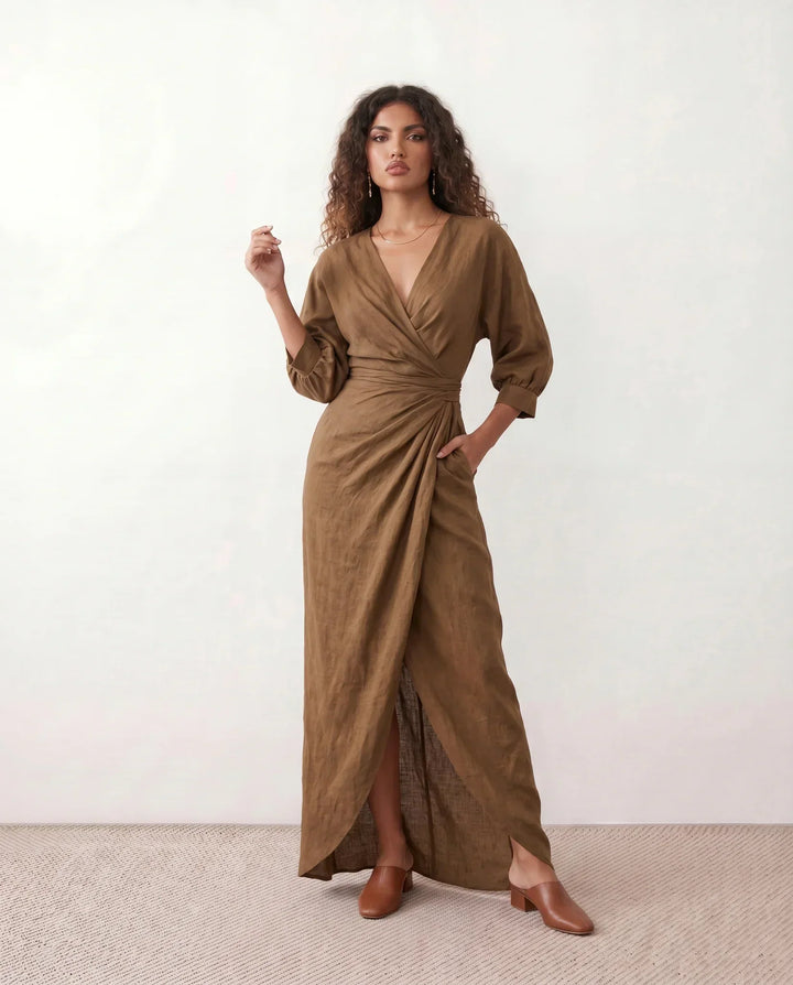 Tamsin | Tie-Back Wrap Maxi Dress