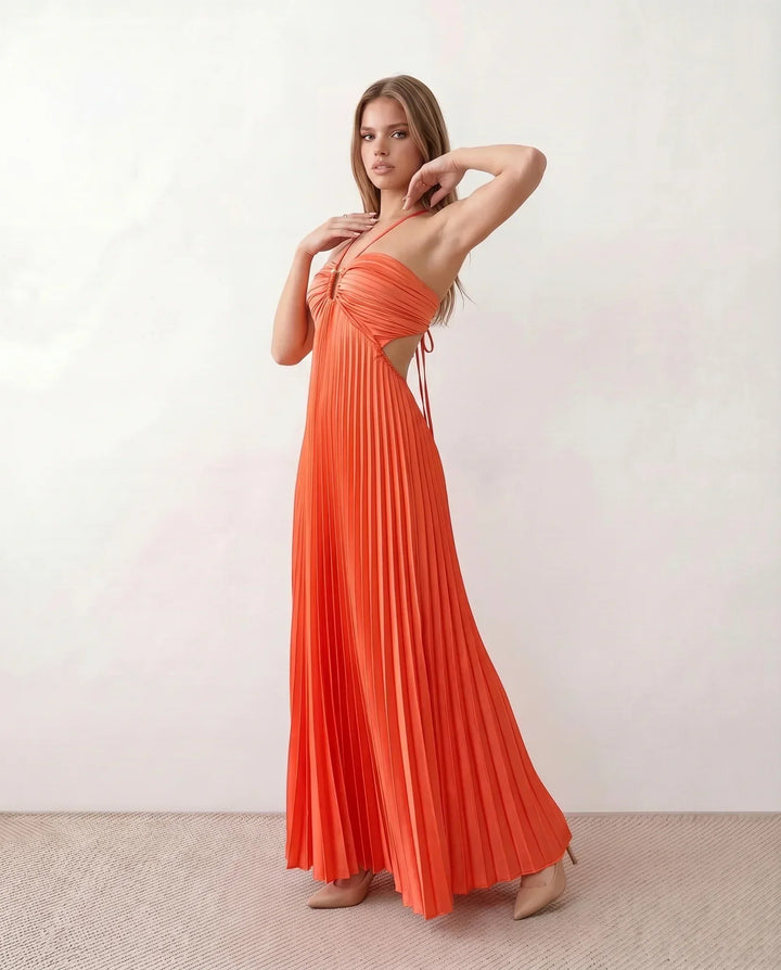 Estella | Pleated Strapless Maxi Dress