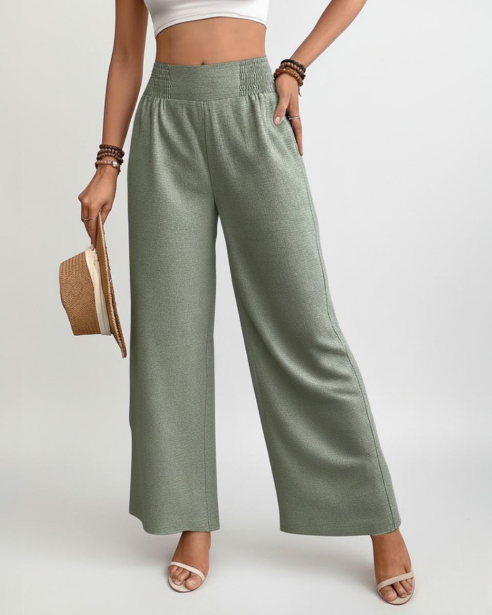 Lina | Wide-Leg Pants with Elastic Waist