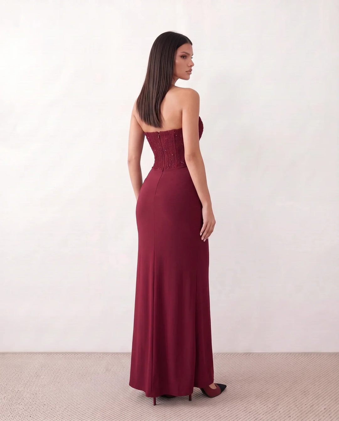 Ulrika | Strapless Sequined Maxi Dress