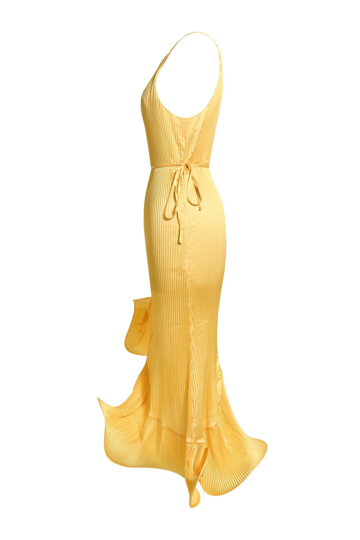 Fleuret | Spaghetti Strap 3D Ruffle Hem Midi Dress