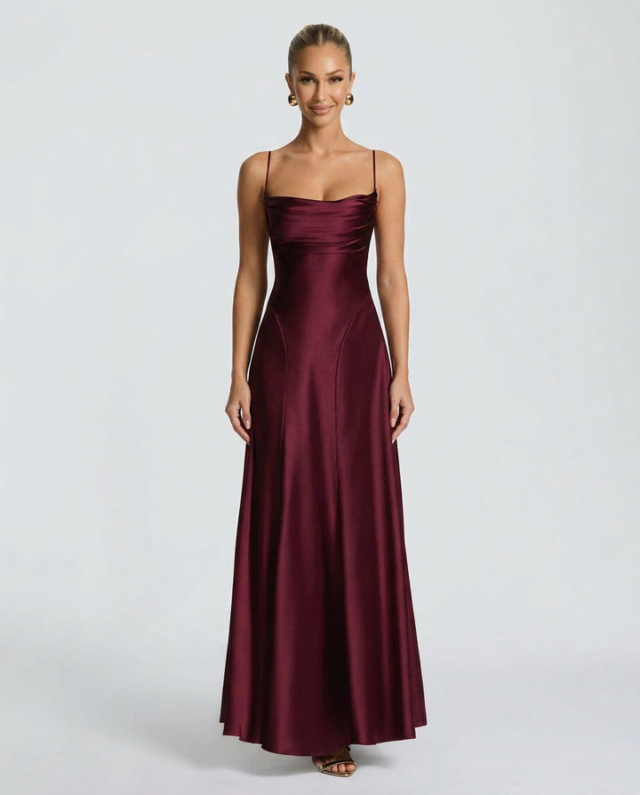 Adelina | Ruched Spaghetti Strap Maxi Dress