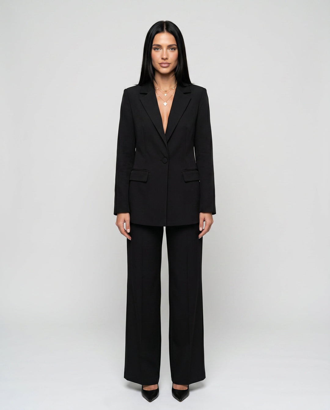 Ravelle | Longline Tailored Wide-Leg Pant Suit