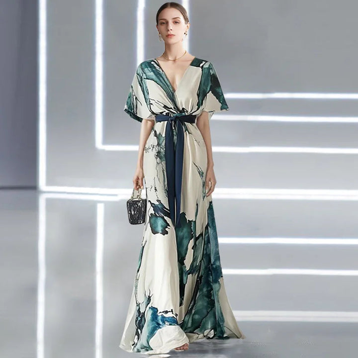 Sienna | Floral Maxi with Deep V Neck