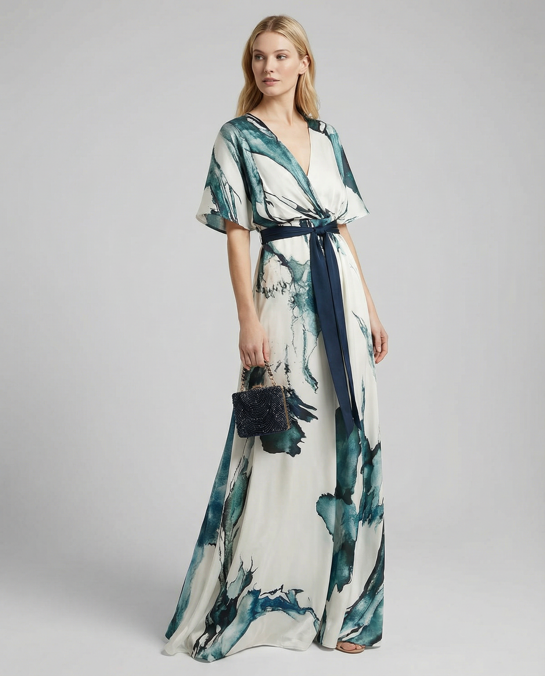 Sienna | Floral Maxi with Deep V Neck