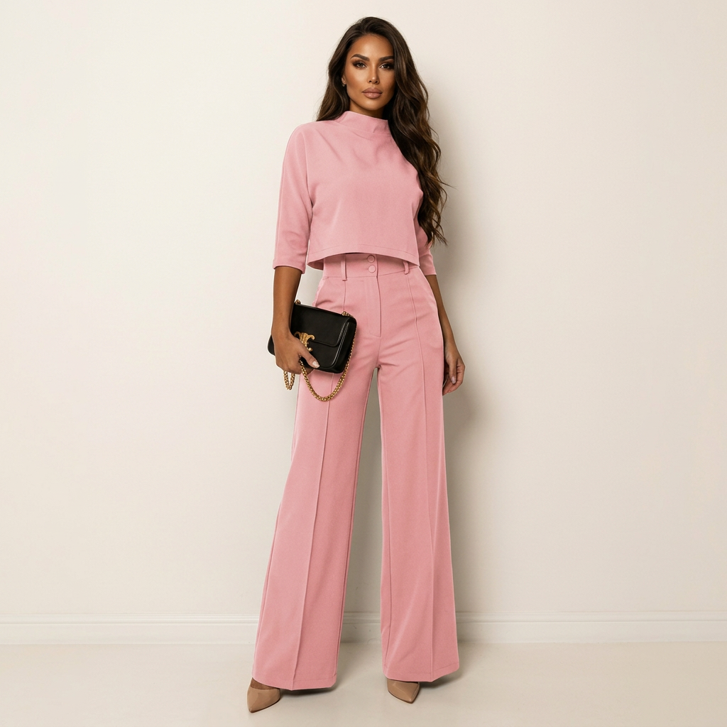 Cora | Cropped Blazer Wide-Leg Pant Set