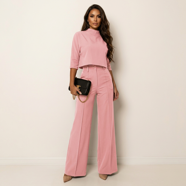 Cora | Cropped Blazer Wide-Leg Pant Set