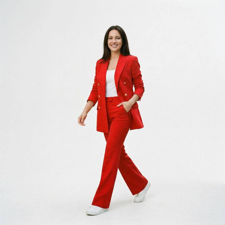 Orla | Long Jacket &amp; Flared Pants Suit Set