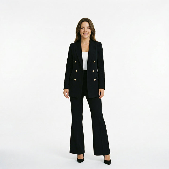 Orla | Long Jacket &amp; Flared Pants Suit Set