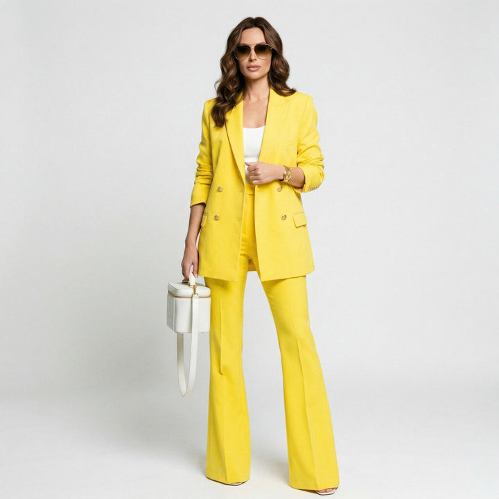 Orla | Long Jacket &amp; Flared Pants Suit Set