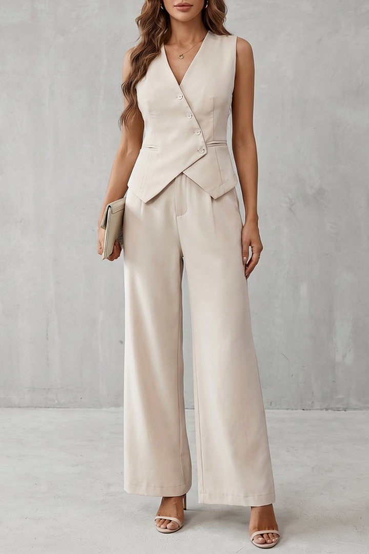 Opal | Tailored Sleeveless Vest &amp; Pant Set