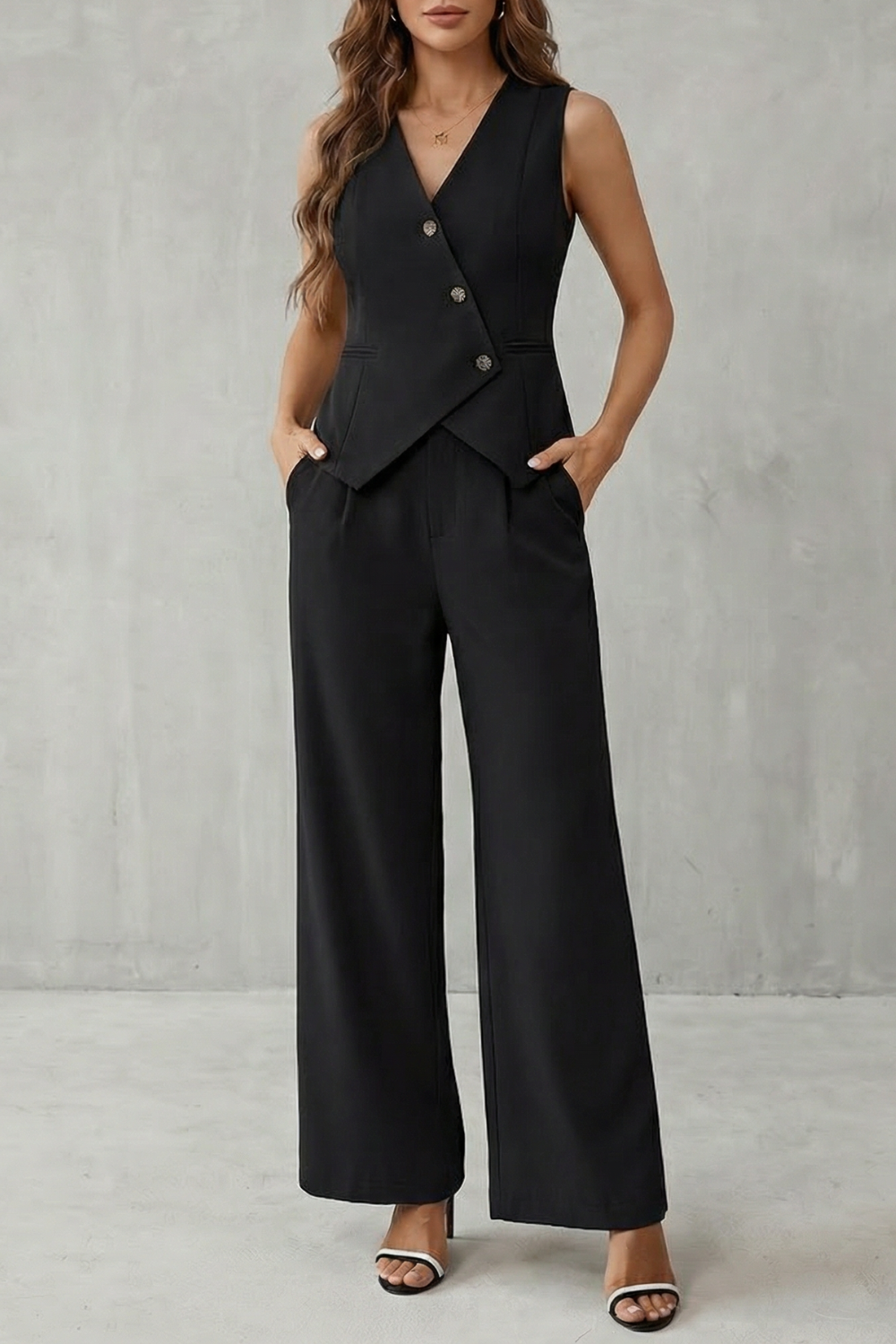 Opal | Tailored Sleeveless Vest &amp; Pant Set