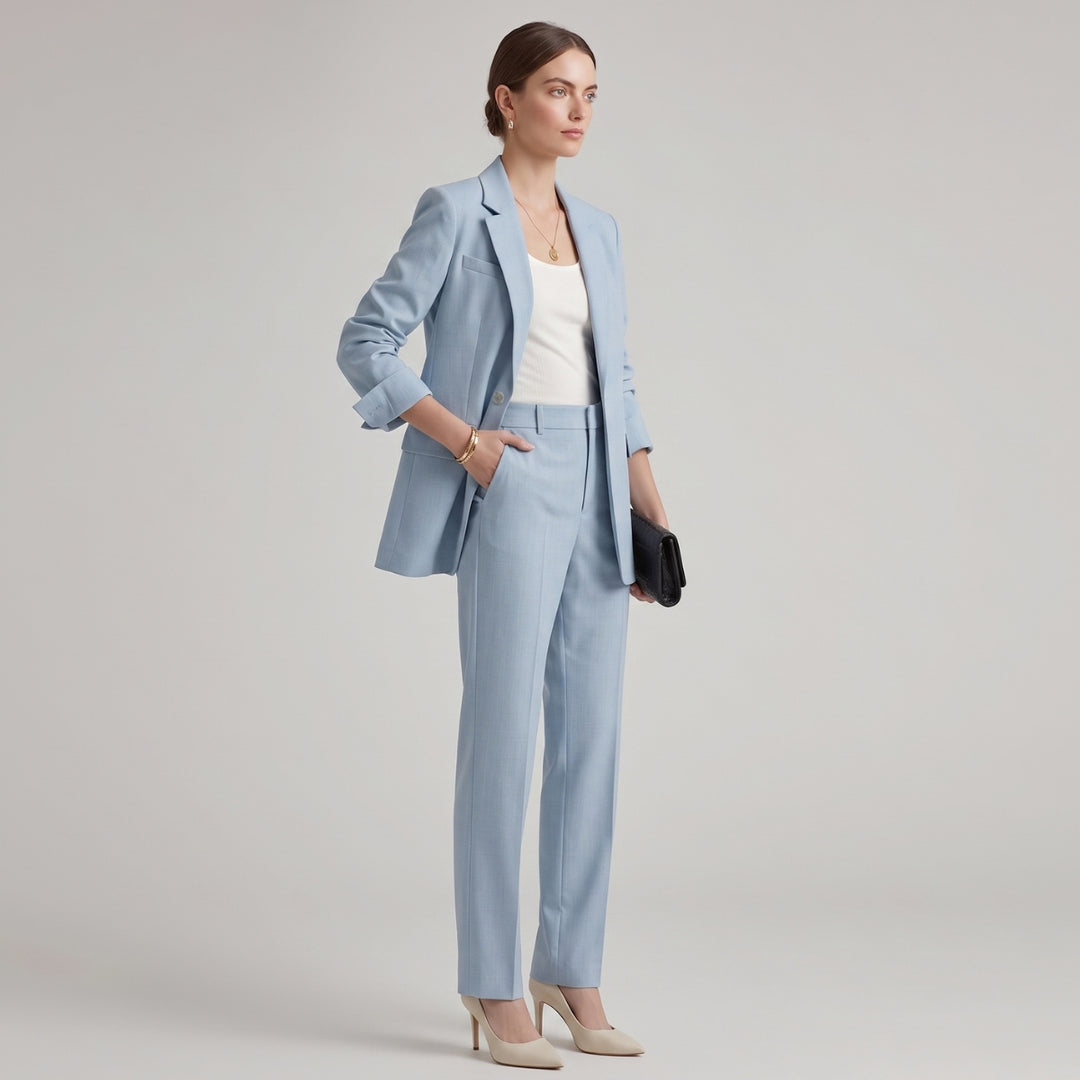 Noor | Structured Blazer &amp; Straight-Leg Pant Set