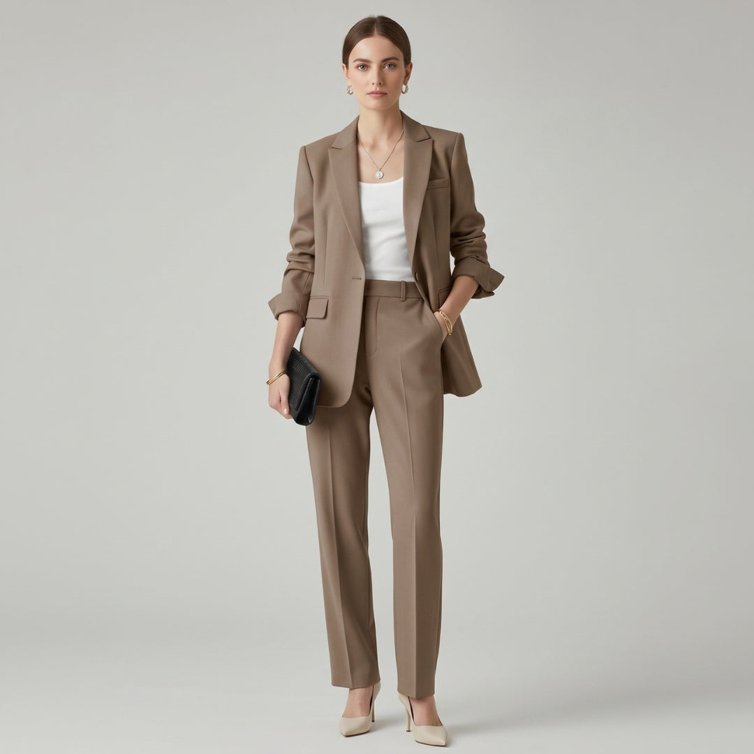 Noor | Structured Blazer &amp; Straight-Leg Pant Set