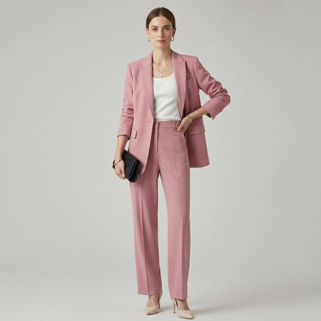 Noor | Structured Blazer &amp; Straight-Leg Pant Set