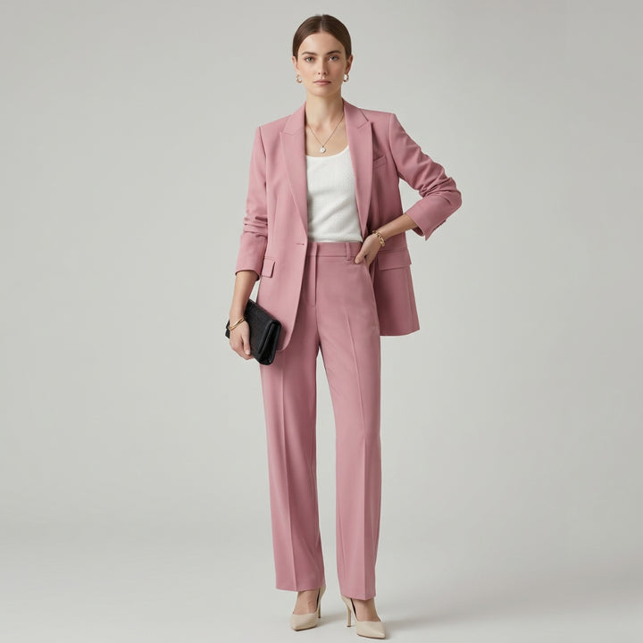 Noor | Structured Blazer &amp; Straight-Leg Pant Set