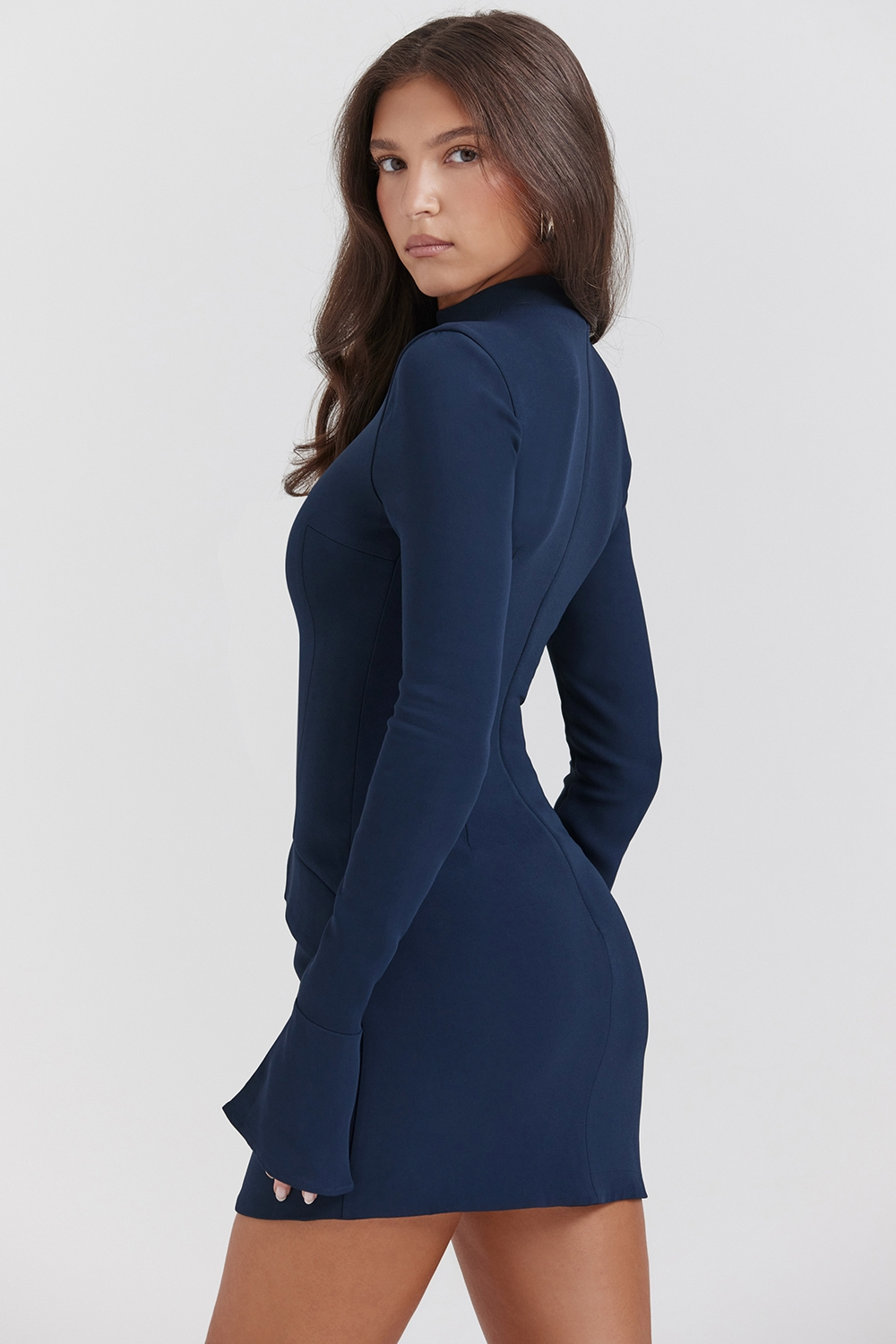 Latisha | High Neck Long Sleeve Mini Dress