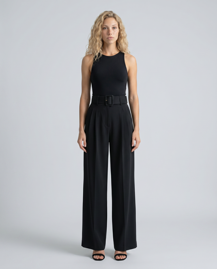 Letha | Draped Wide-Leg Pants