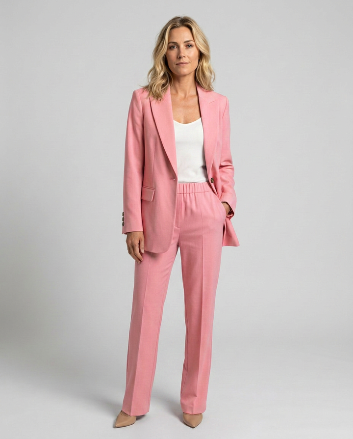 Elise | Blazer Set with Straight-Leg Pants