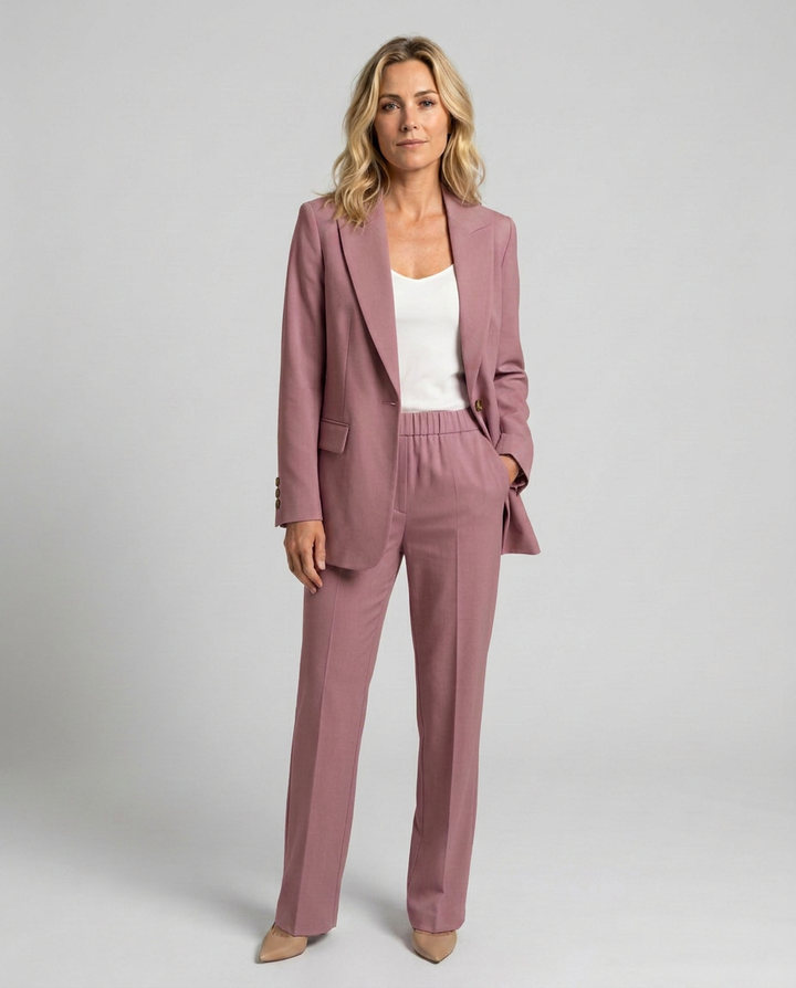 Elise | Blazer Set with Straight-Leg Pants