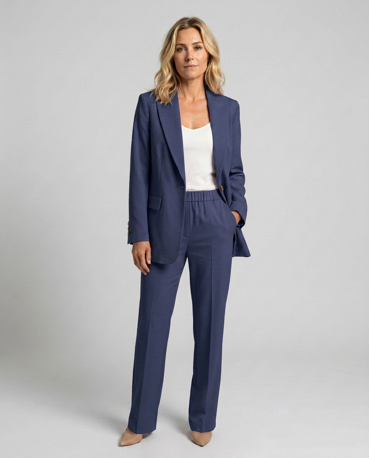 Elise | Blazer Set with Straight-Leg Pants