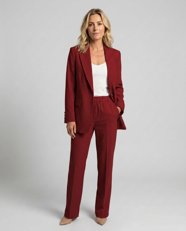 Elise | Blazer Set with Straight-Leg Pants