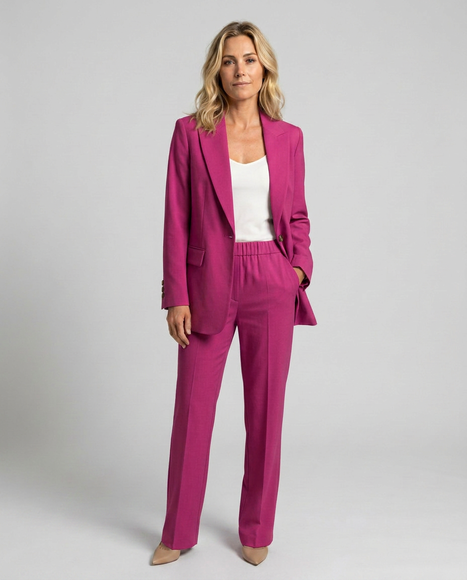 Elise | Blazer Set with Straight-Leg Pants