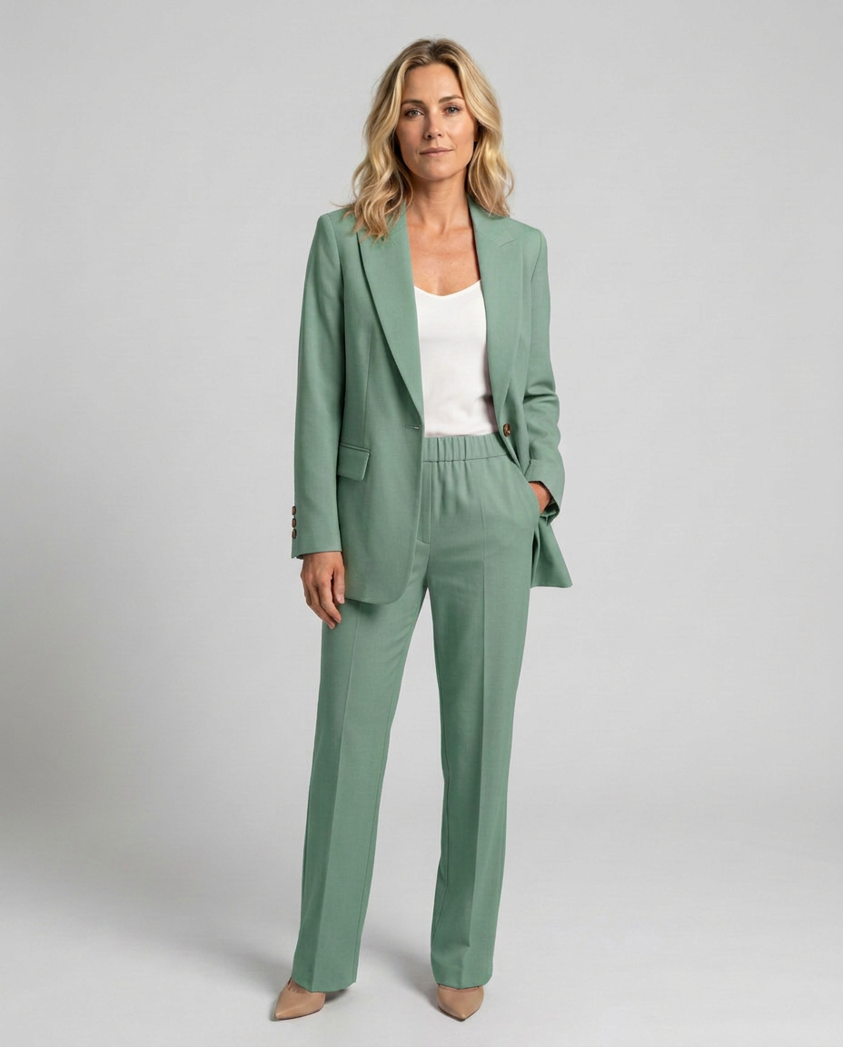 Elise | Blazer Set with Straight-Leg Pants