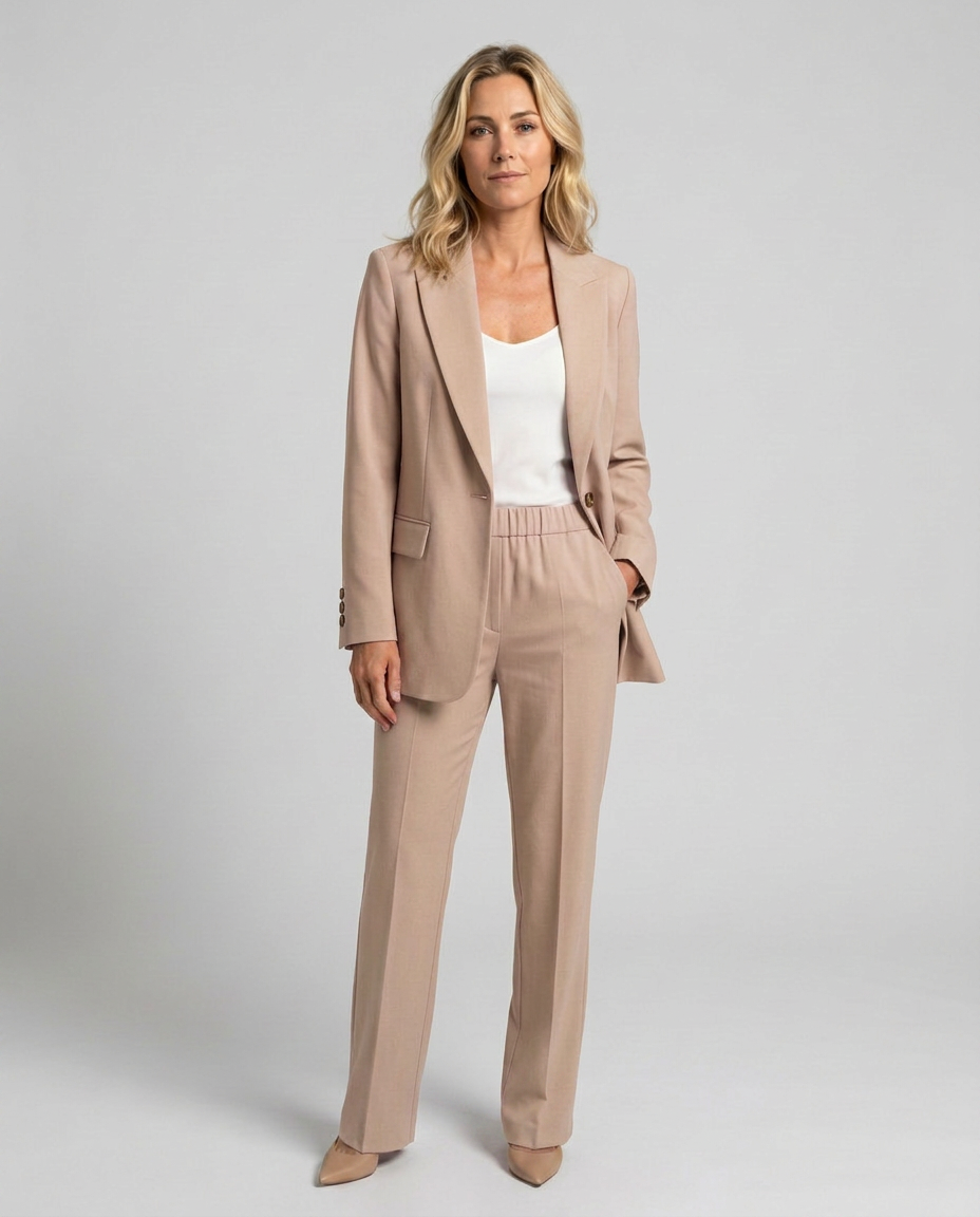Elise | Blazer Set with Straight-Leg Pants