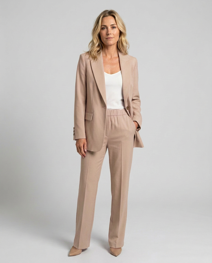 Elise | Blazer Set with Straight-Leg Pants