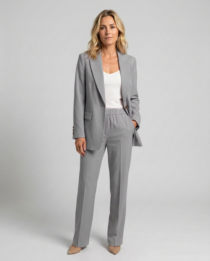Elise | Blazer Set with Straight-Leg Pants