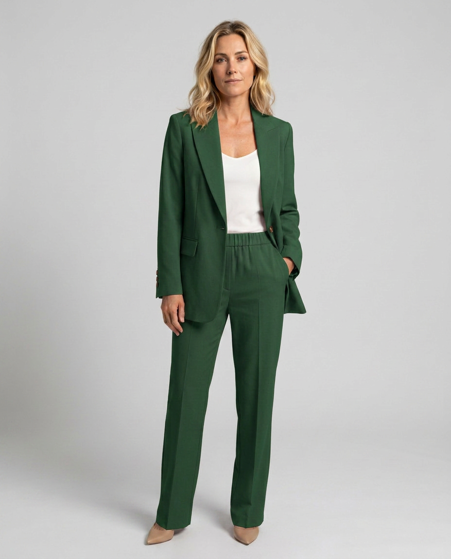 Elise | Blazer Set with Straight-Leg Pants