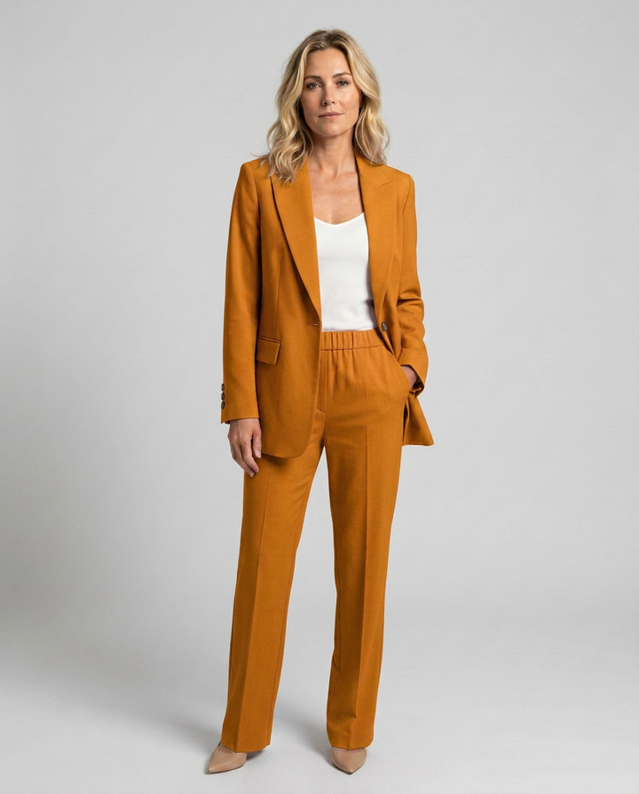 Elise | Blazer Set with Straight-Leg Pants