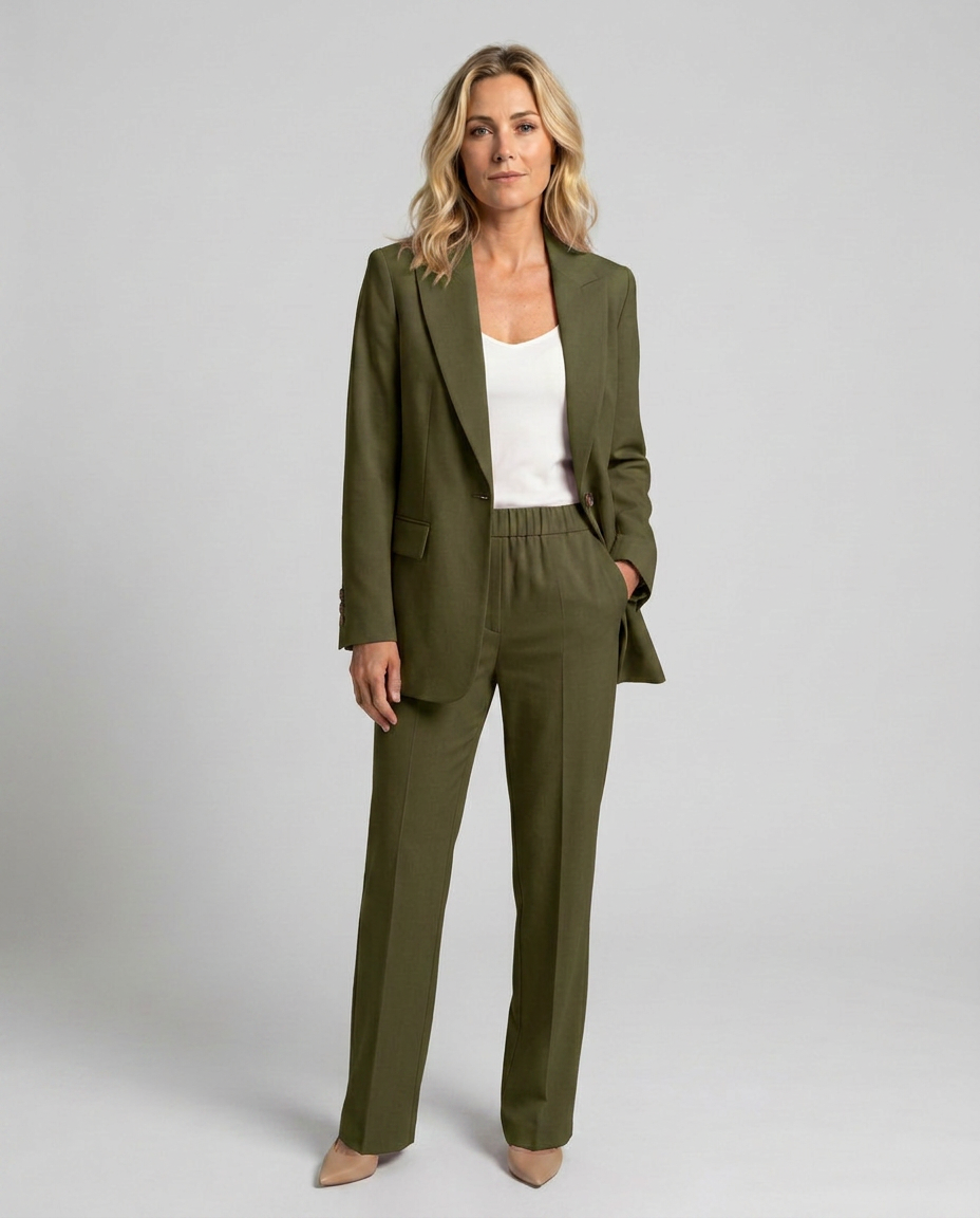 Elise | Blazer Set with Straight-Leg Pants