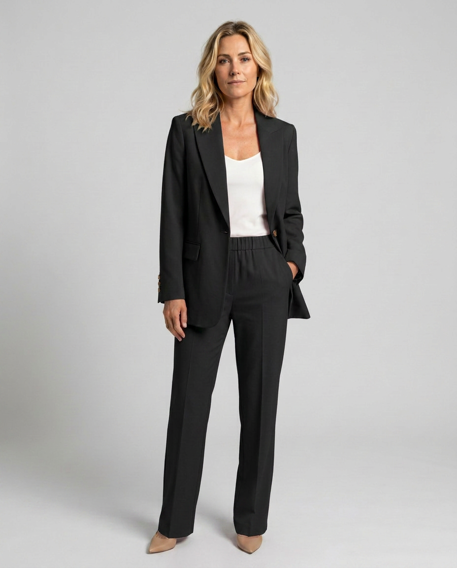 Elise | Blazer Set with Straight-Leg Pants