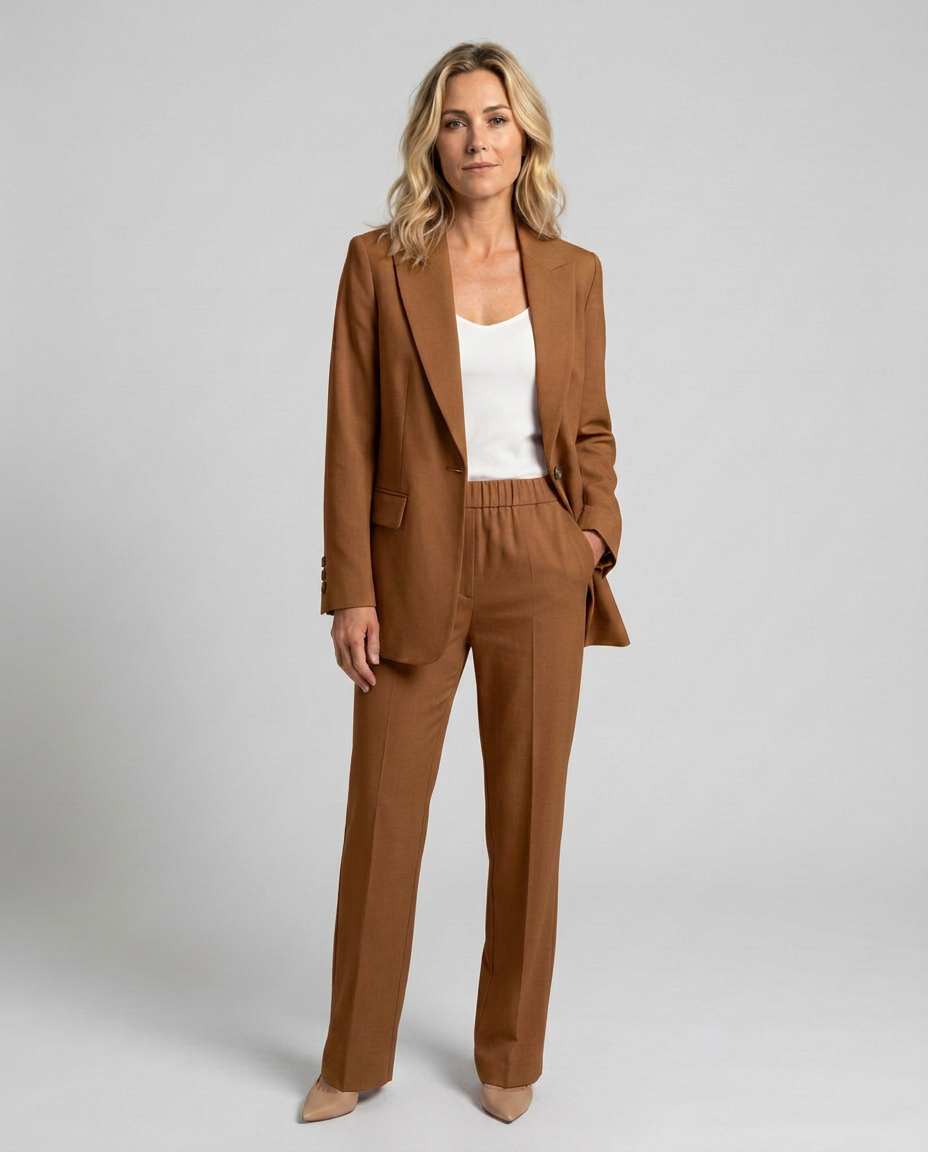 Elise | Blazer Set with Straight-Leg Pants