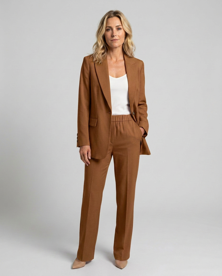 Elise | Blazer Set with Straight-Leg Pants