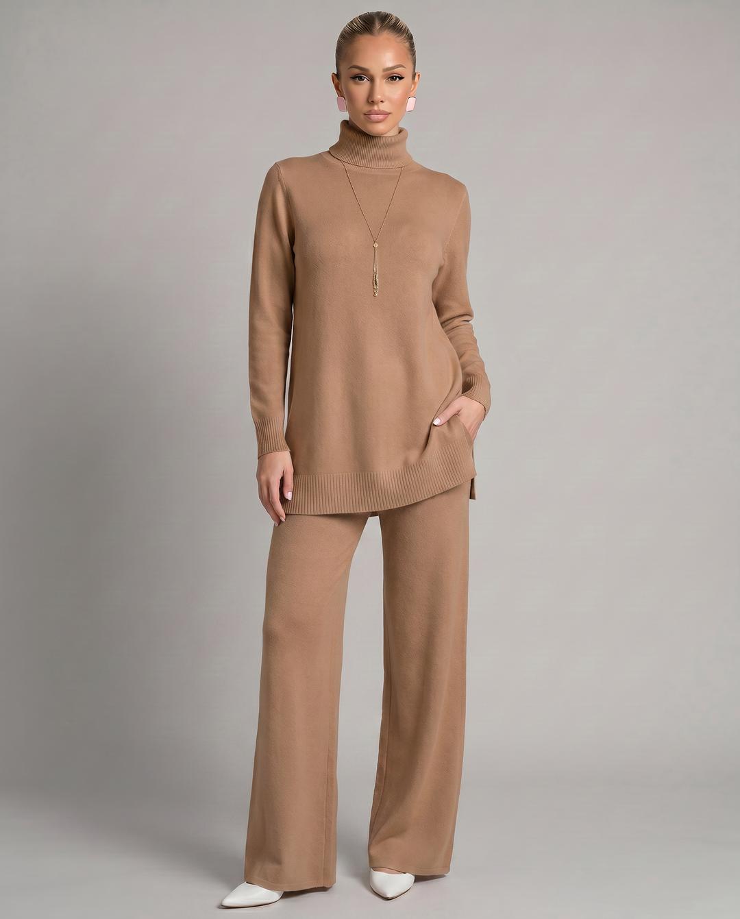 Harper | Knit Set with Wide-Leg Pants