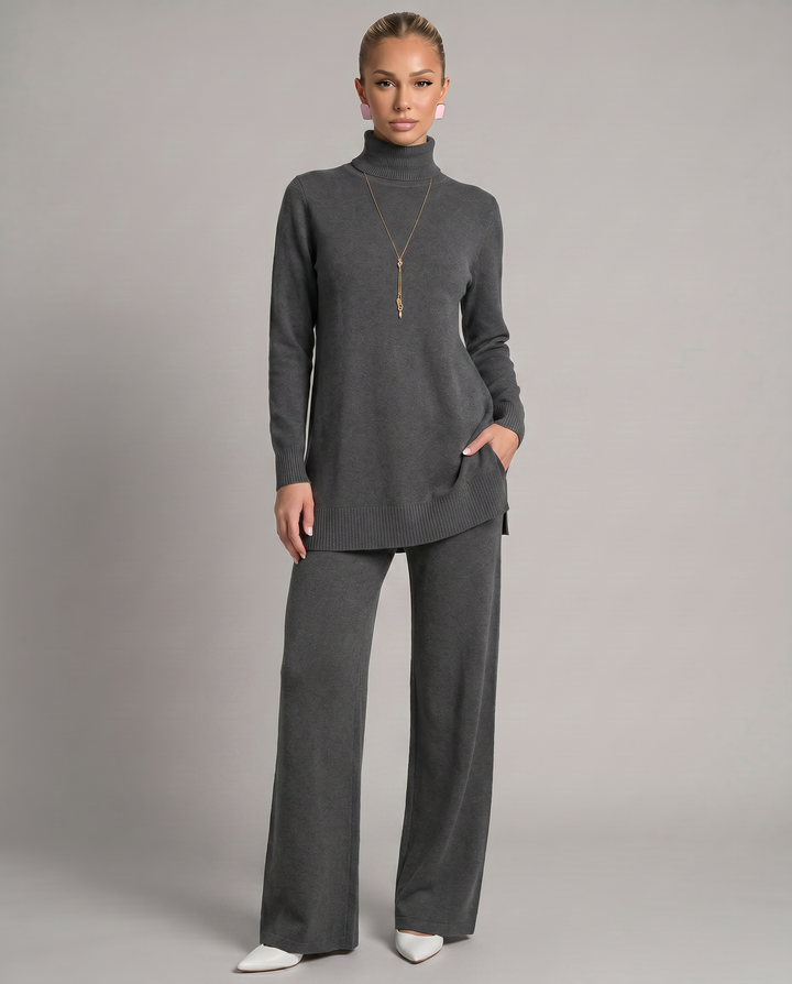 Harper | Knit Set with Wide-Leg Pants