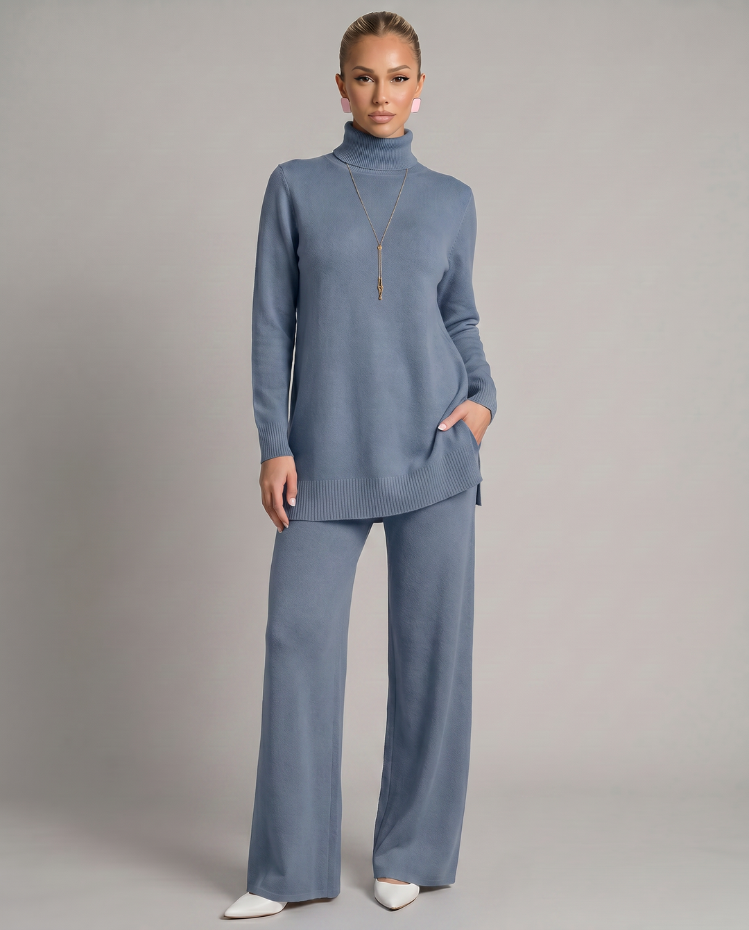 Harper | Knit Set with Wide-Leg Pants