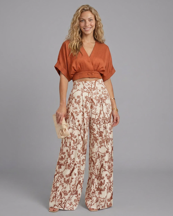 Irene | Two-Piece Set with Wide-Leg Pants