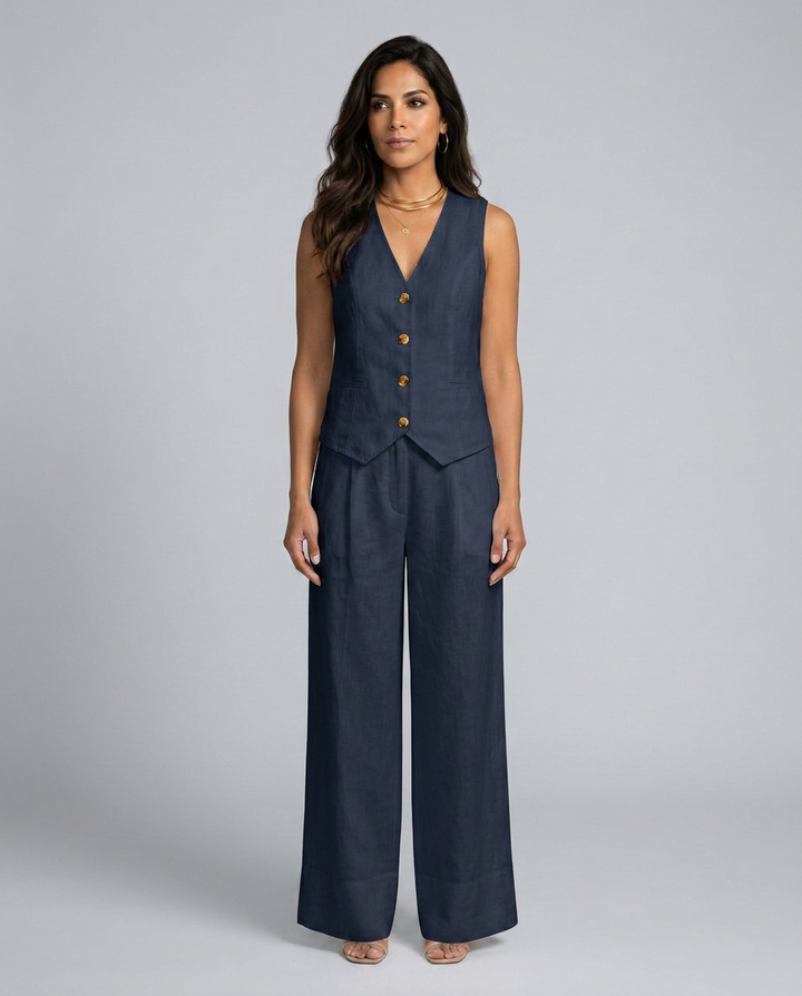 Shirley | Two-Piece Set with Waistcoat and Wide Pants