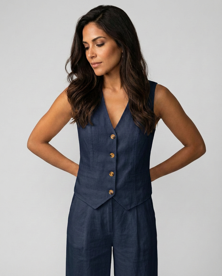 Shirley | Two-Piece Set with Waistcoat and Wide Pants